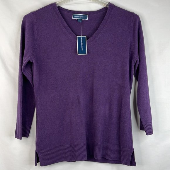 Karen Scott Purple Sweater Size: Medium - Picture 1 of 5